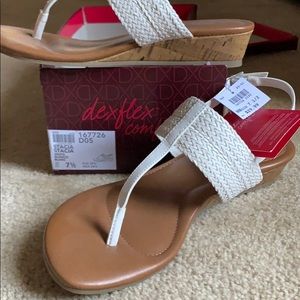 Never worn white sandals